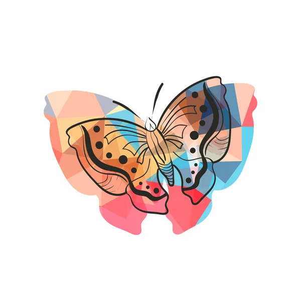 Μοντέρνα επίπεδη σχεδίαση με πεταλούδα οριγκάμι — Διανυσματικό Αρχείο
