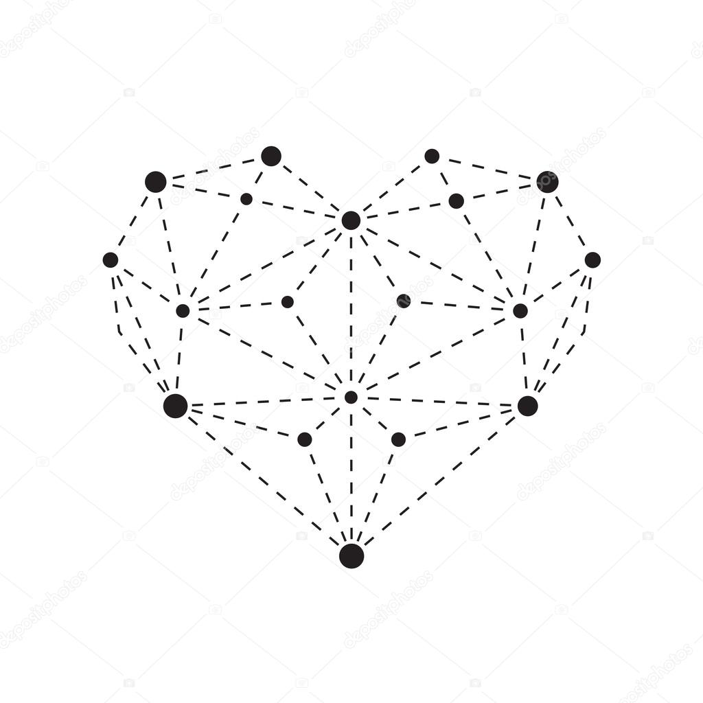 Polygonal heart outline