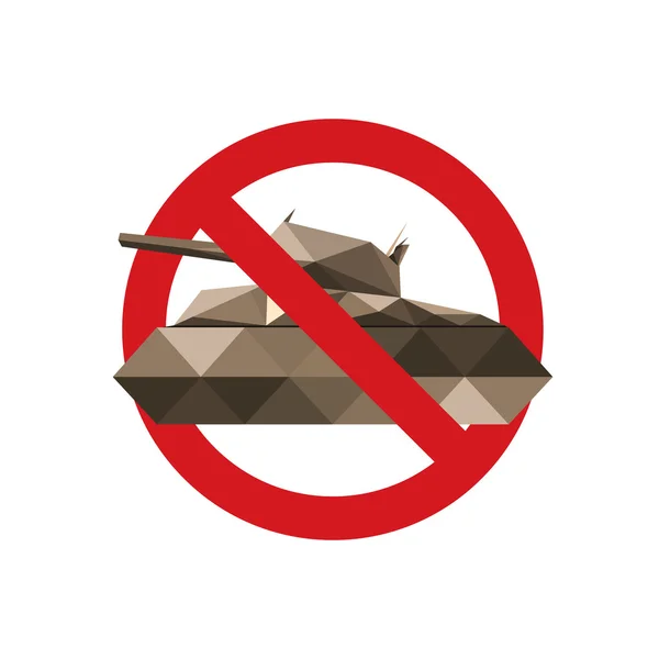 Forbidden sign for military tanks — Stock Vector