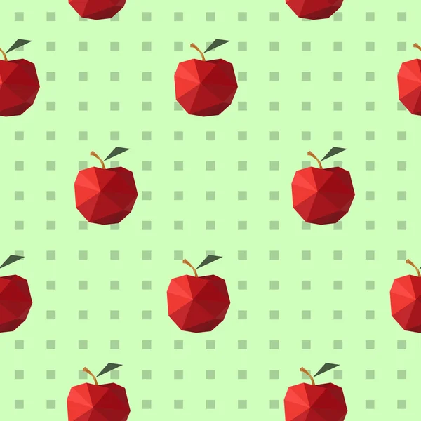 Naadloze origami appels patroon — Stockvector