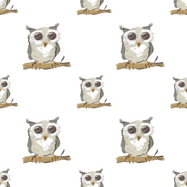 Doodle baykuş ile Seamless Modeli