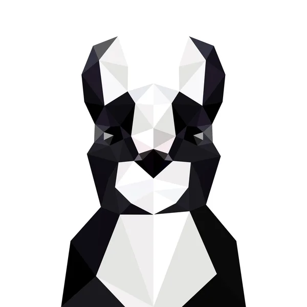 Illustratie met origami Franse bulldog — Stockvector