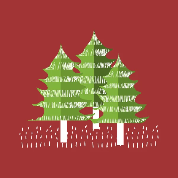 Pine kerstbomen — Stockvector