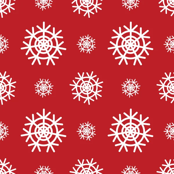 Seamless doodle fondo copos de nieve — Vector de stock