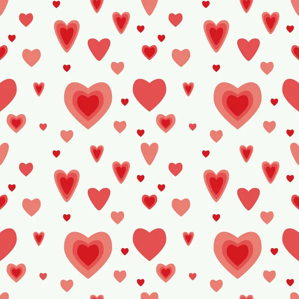 Ilustración sin fisuras con fondo de corazones planos — Vector de stock