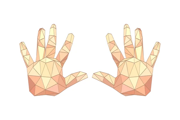Illustration von flachen Origami-Handflächen — Stockvektor