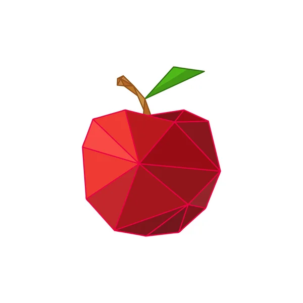 Nowoczesna, Płaska konstrukcja z origami Czerwone jabłko — Wektor stockowy