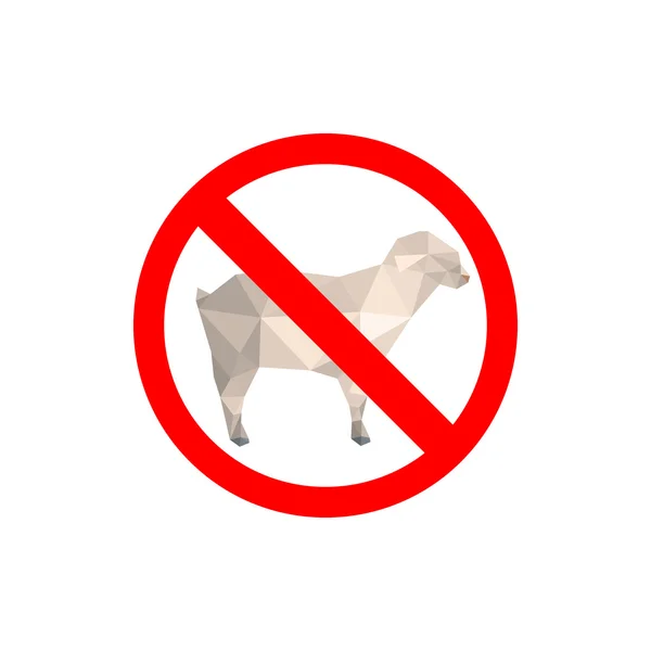 Design plano moderno de sinal de proibição com ovelhas — Vetor de Stock
