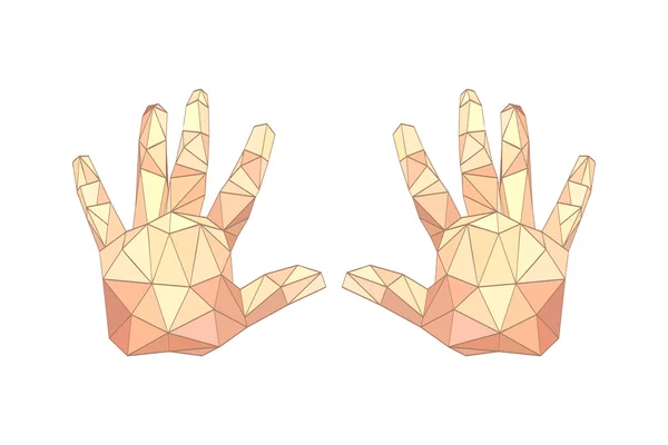 Illustration of flat origami palm hands Royalty Free Stock Illustrations