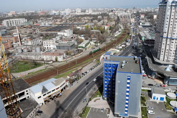 Panoramatický pohled od železniční stanice Royalty Free Stock Fotografie