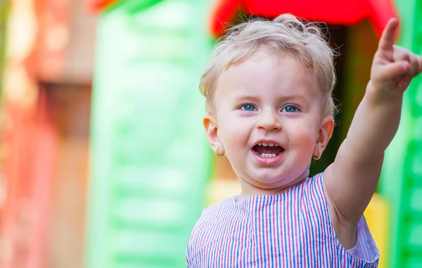 1 year old baby girl at home — Stock Photo, Image