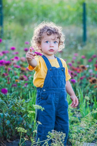 Niño explorando al aire libre — Foto de Stock