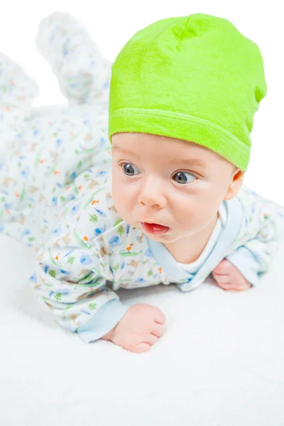 Junge über Weiß — Stockfoto