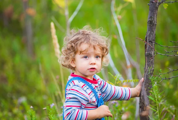 Портрет малюка хлопчика на відкритому повітрі — стокове фото