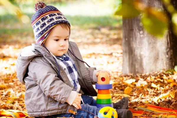 8 місяців хлопчик восени — стокове фото