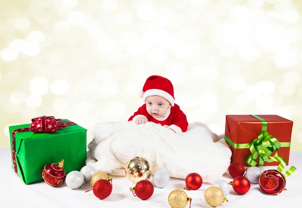 Baba fiú karácsonyi portré — Stock Fotó