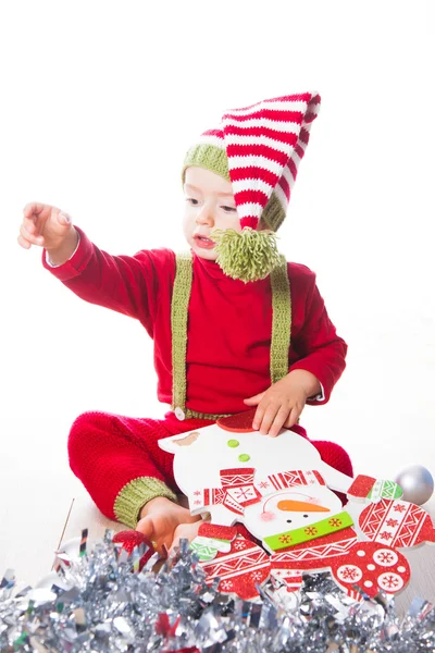 Menino vestido de duende — Fotografia de Stock