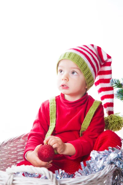 Chlapeček, oblečený jako elf — Stock fotografie
