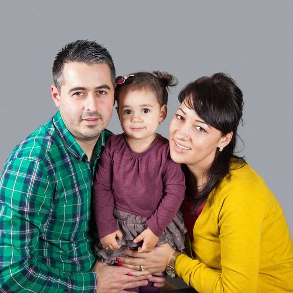 Famiglia di 3 persone in studio — Foto Stock