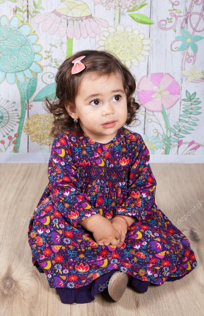 1 and a half year old baby girl indoor Stock Photo by igabriela