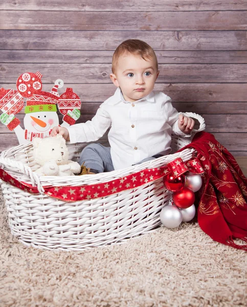 Πορτρέτο Χριστούγεννα μωρό αγόρι — Φωτογραφία Αρχείου