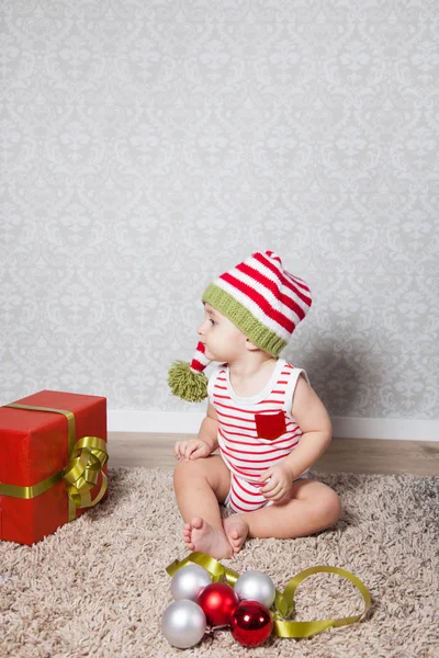 Baby boy vánoční portrét Royalty Free Stock Fotografie