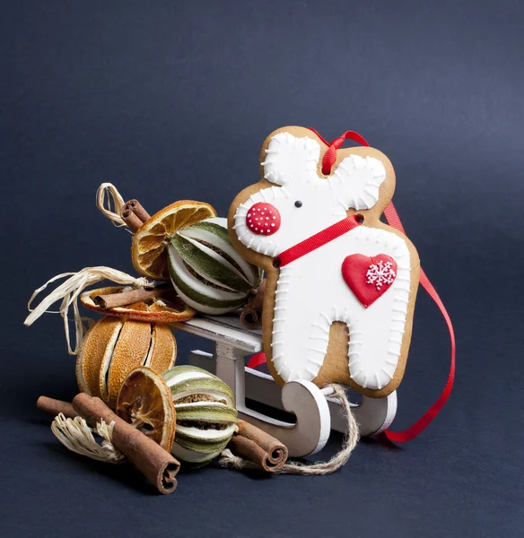 Christmas gingerbread cakes by the year sheep — Stock Photo, Image