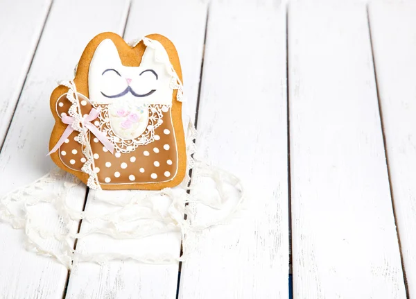 Gingerbread cookies for the feast of Easter a Cat — Stock Photo, Image