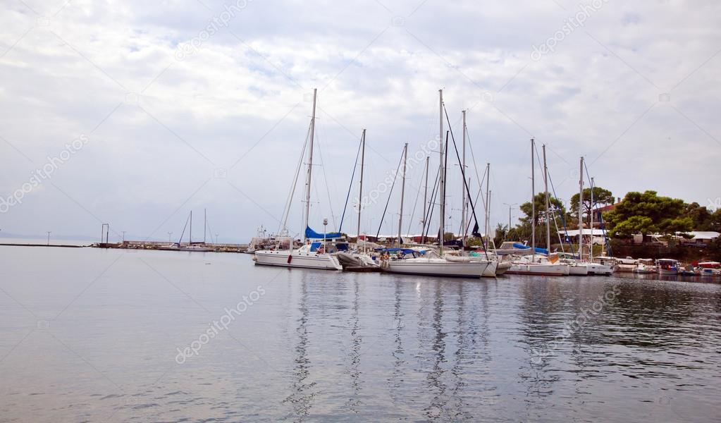 Small port in Neos Marmaras village, Greece 
