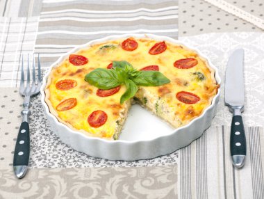 Cheese Quiche with cherry tomatoes