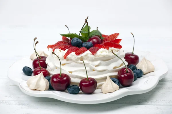 Torta Pavlova meringa — Foto Stock