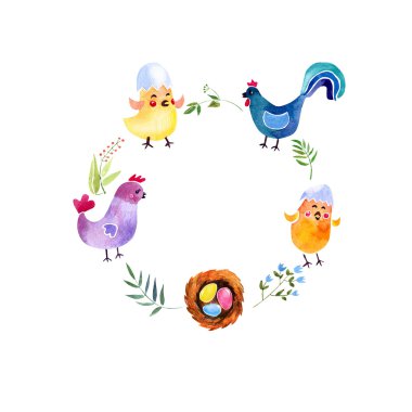 çizilmiş suluboya bahar çerçeve