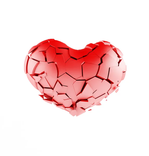Broken heart on white background. the concept — Stock Photo, Image