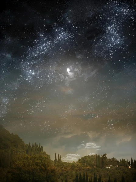 Paisaje nocturno, el cielo — Foto de Stock