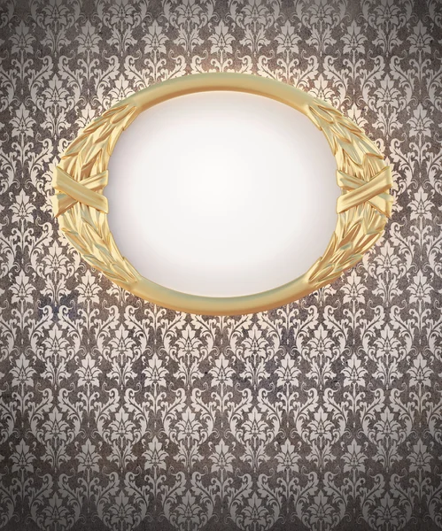 Decoratief ovale gouden frame — Stockfoto