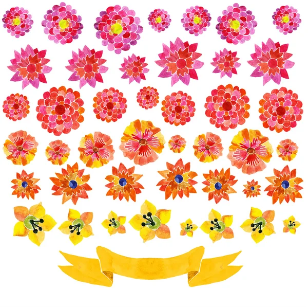 Fondo de acuarela flores de colores — Vector de stock