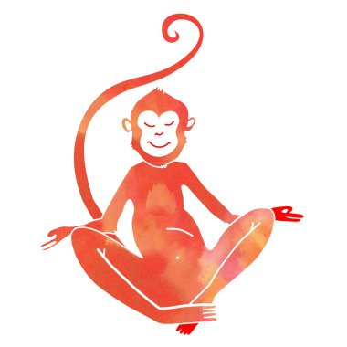 meditasyon yangın maymun