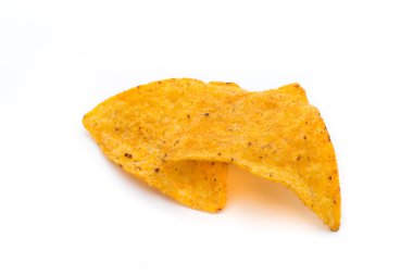 Meksika cipsi cipsi, beyaz arka planda izole edilmiş..