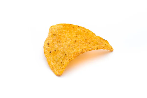 Chips nachos mexicanos, isolado em fundo branco . — Fotografia de Stock