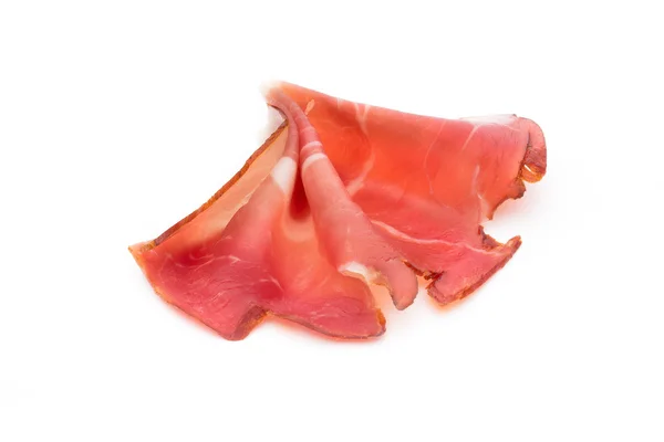 Rodajas de jamón sobre fondo blanco . —  Fotos de Stock