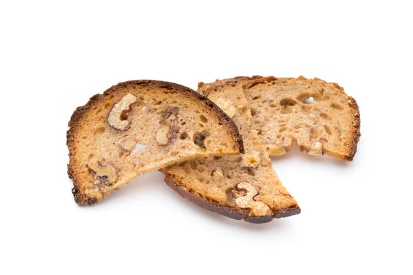 Roggebrood chips met walnoten. — Stockfoto