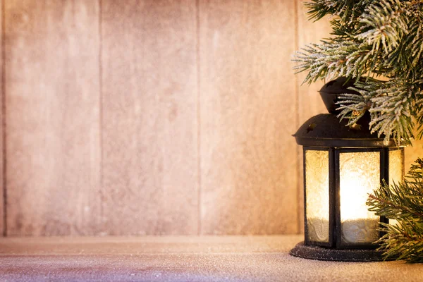 Lanterna. Luz de Natal, decoração de Natal e cena. — Fotografia de Stock