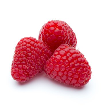 Beyaz arkaplanda ahududu izole edilmiş.