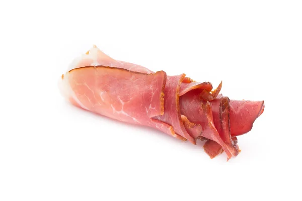 Slices of ham on white background. — Stock Photo, Image