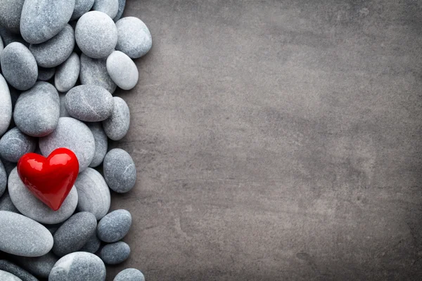 Red heart of the spa stones. — Stock Photo, Image