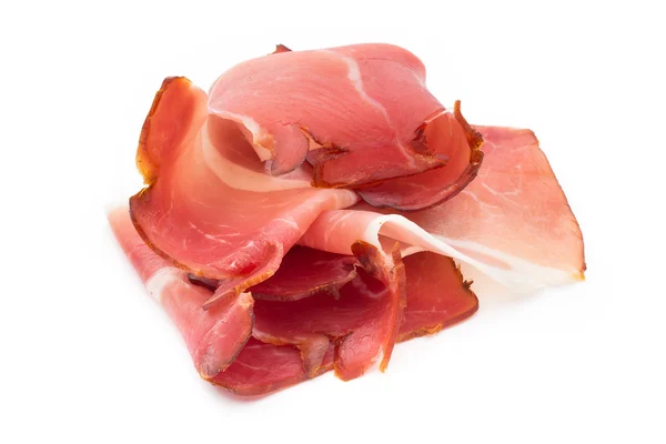 Slices of ham on white background. — Stock Photo, Image