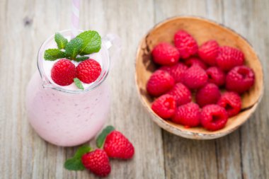 Naneli ahududu milkshake..