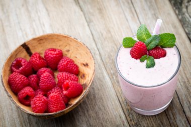 Naneli ahududu milkshake..