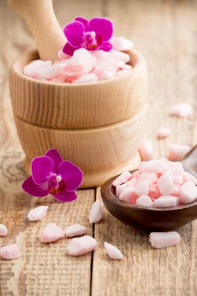 Spa stones and orchid. — Stock Photo, Image