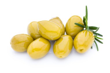 Zeytin beyaz izole yapraklarda.